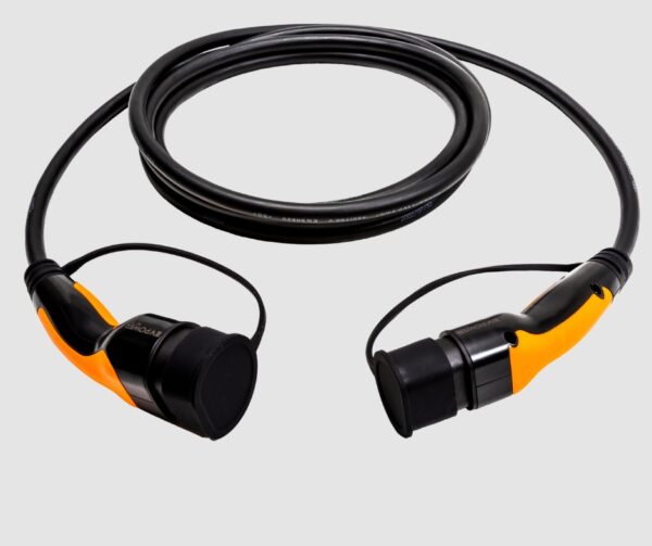 Type 2 To Type 2 Lead, 22kW/32 Amp, 1P/3P (Black/Orange GS)