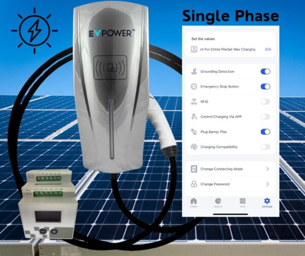 BCP Solar DLB Smart Wall Charger Tethered Type 2, 32A 1P Package