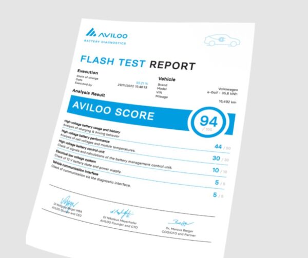 AVILOO Battery Health Flash Test Service (in-house)