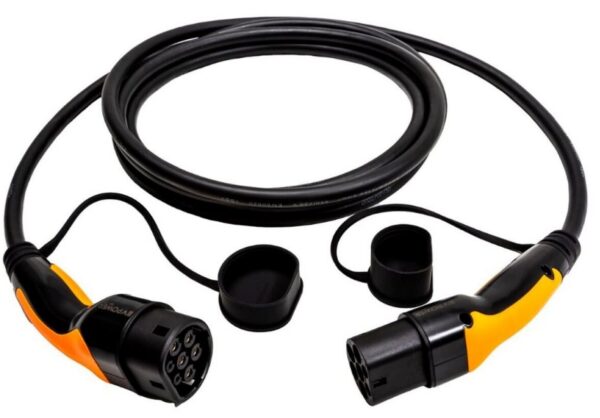 Type 2 To Type 2 Lead, 22kW/32 Amp, 1P/3P (Black/Orange GS)