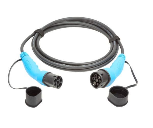 Type 2 to Type 2 Lead, 1P 5m (Blue handle/black cable)