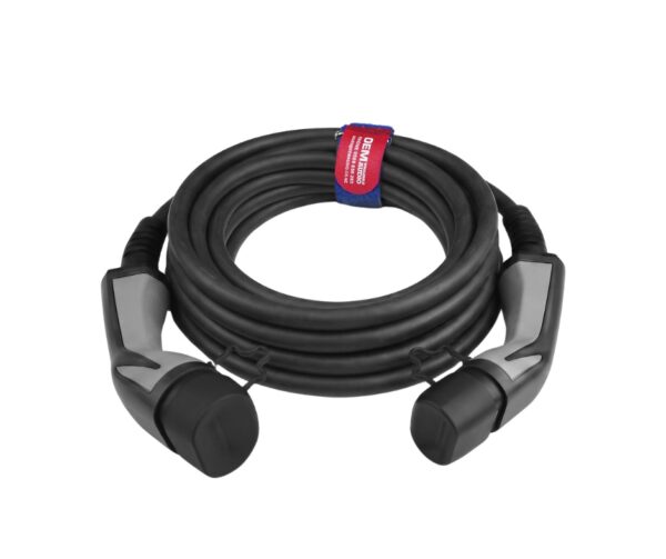 EV Power Type 2 to Type 2 Lead, 32 Amp, 1P/3P, 15m with charging light (flint)